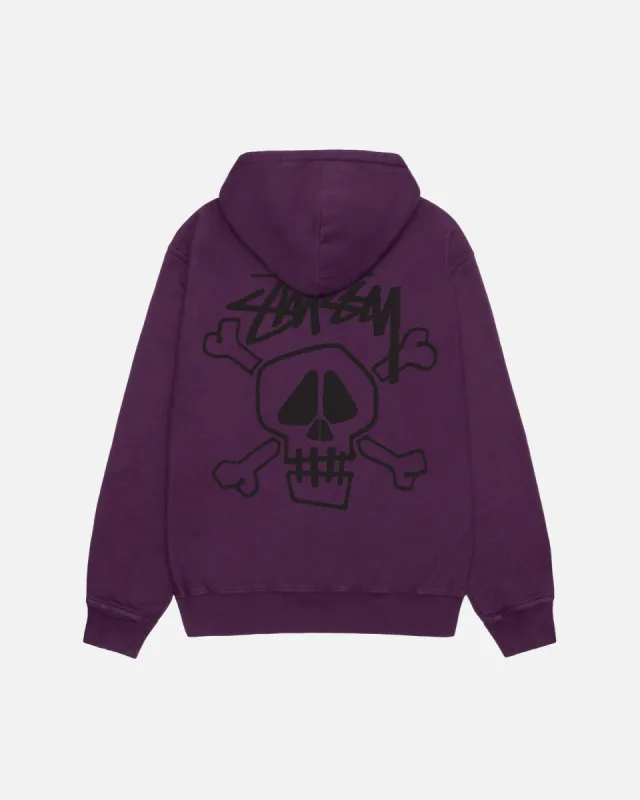 SKULL & BONES HOODIE PIGMENT DYED sold by Stussy