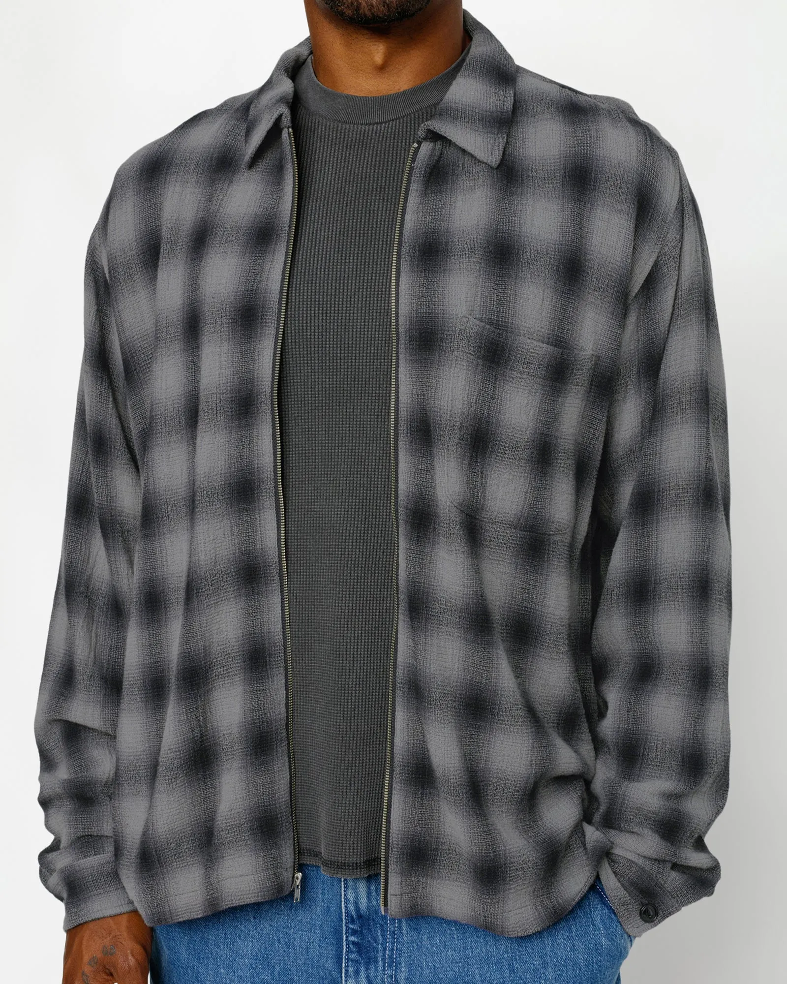 ZIP SHIRT TWISTED YARN PLAID sold by Stussy product image thumbnail 5