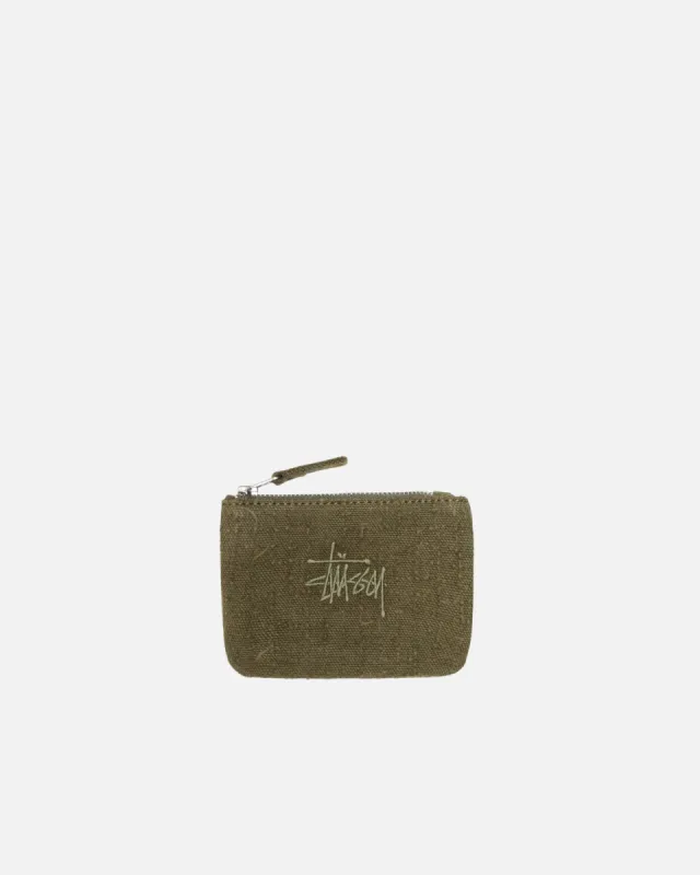 新品未使用 STUSSY NEEDLE PUNCH COIN POUCH Stussy Needle Punch Coin Pouch Camo Men's - SS24 - US