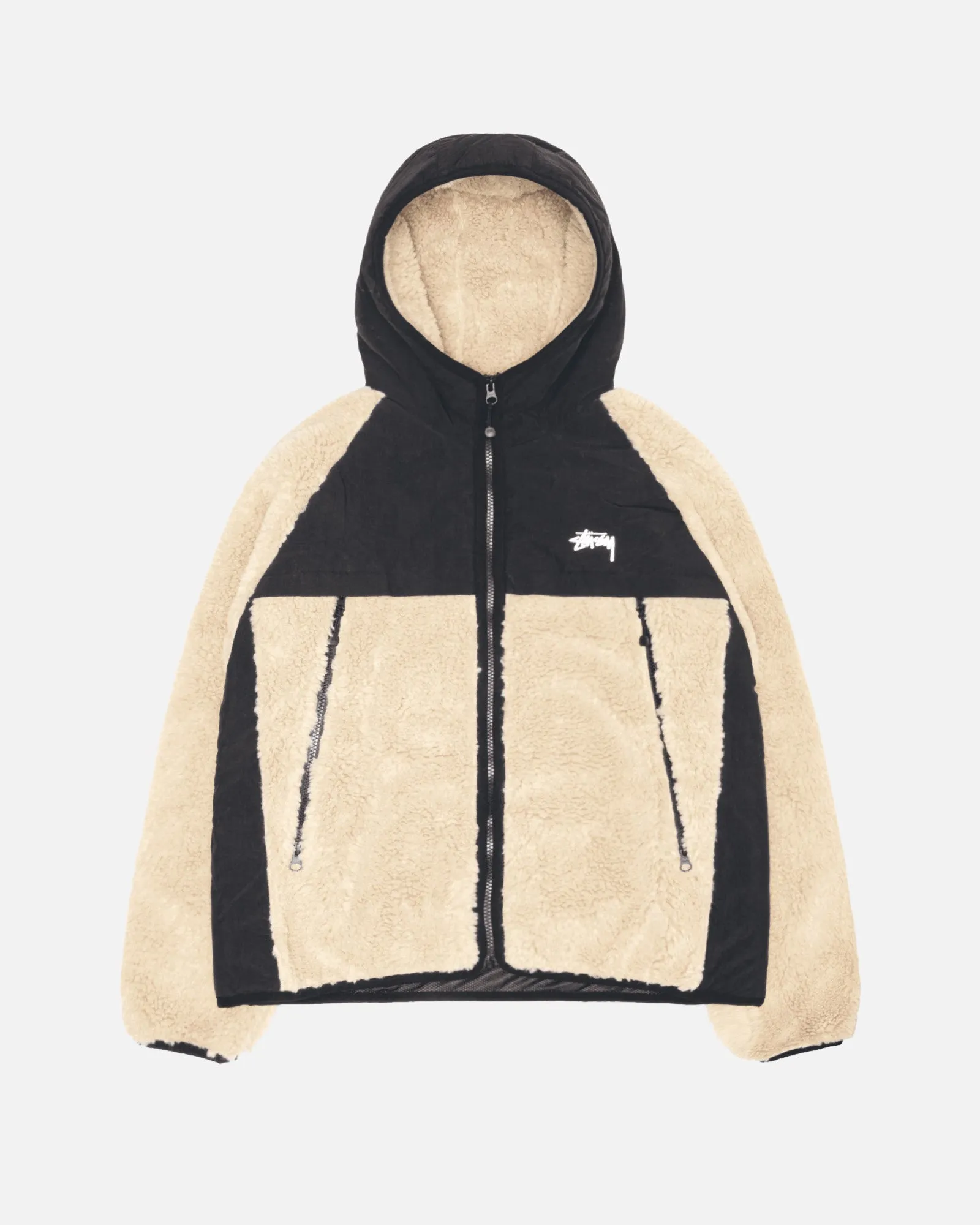 SHERPA PANELED HOODED JACKET sold by Stussy