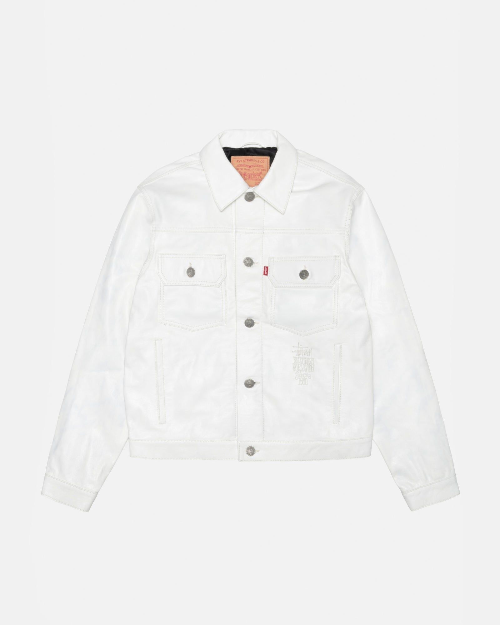 STÜSSY & LEVI'S LEATHER TRUCKER JACKET sold by Stussy