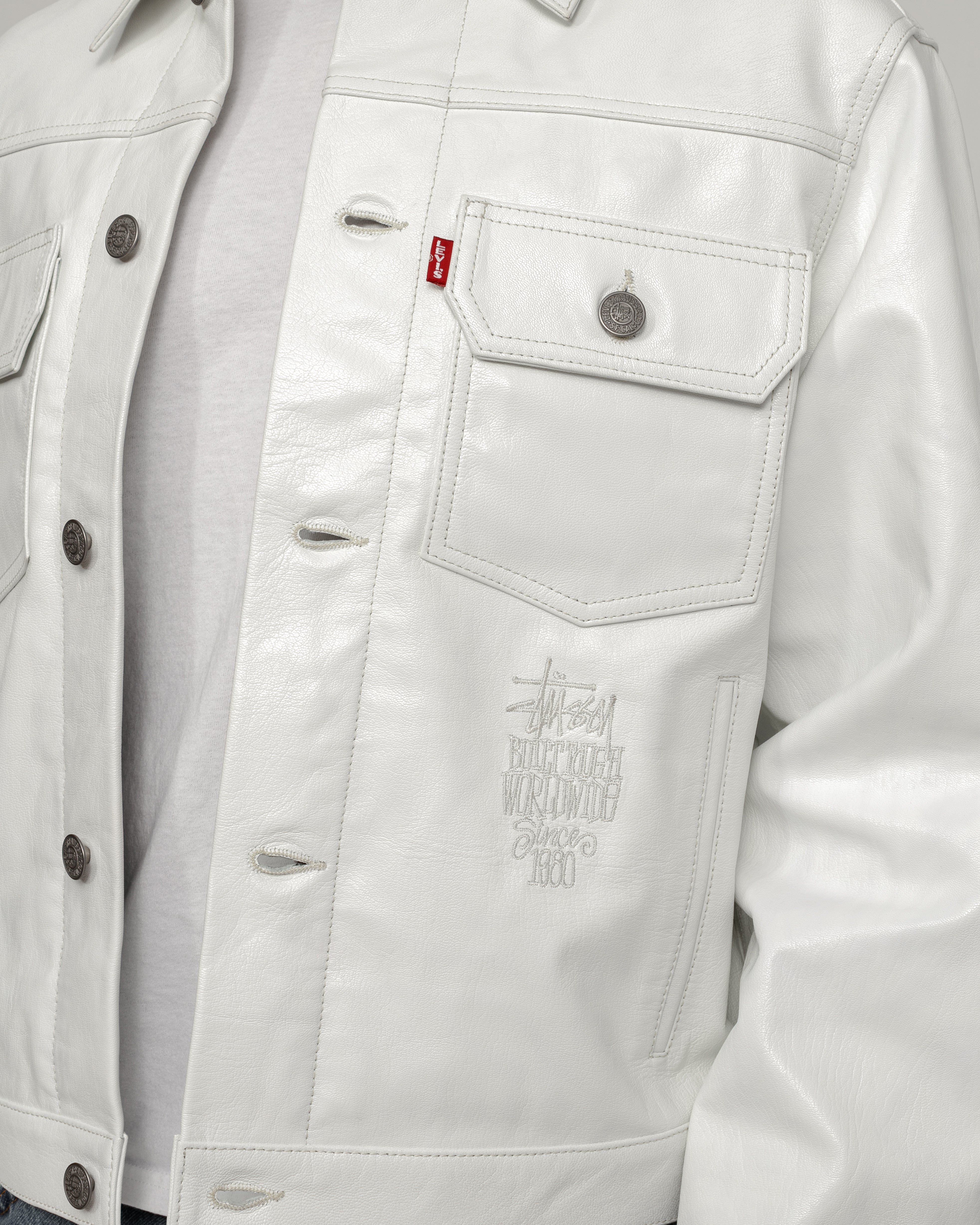 STÜSSY & LEVI'S LEATHER TRUCKER JACKET sold by Stussy product image thumbnail 5