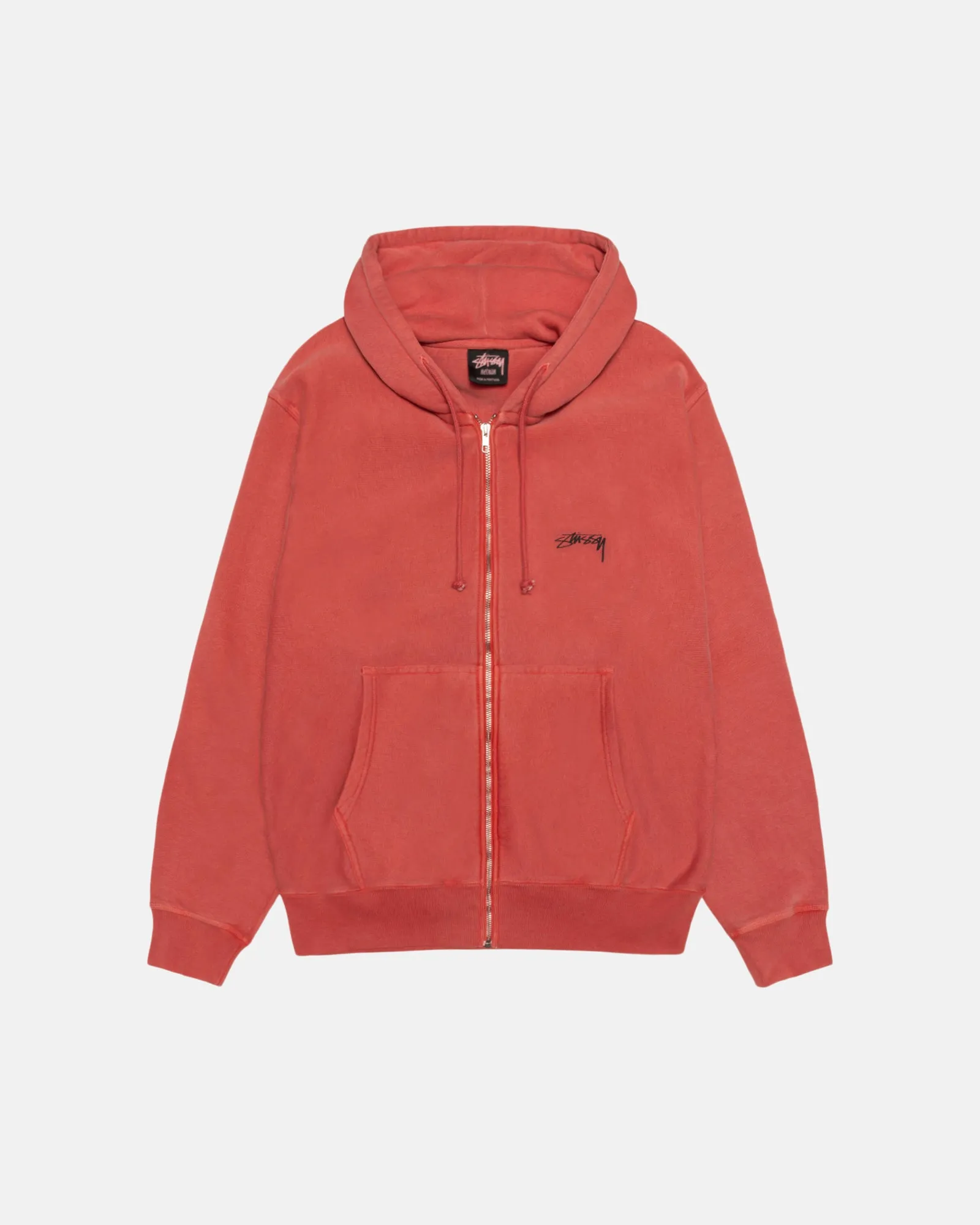 SMOOTH STOCK ZIP HOODIE PIGMENT DYED sold by Stussy