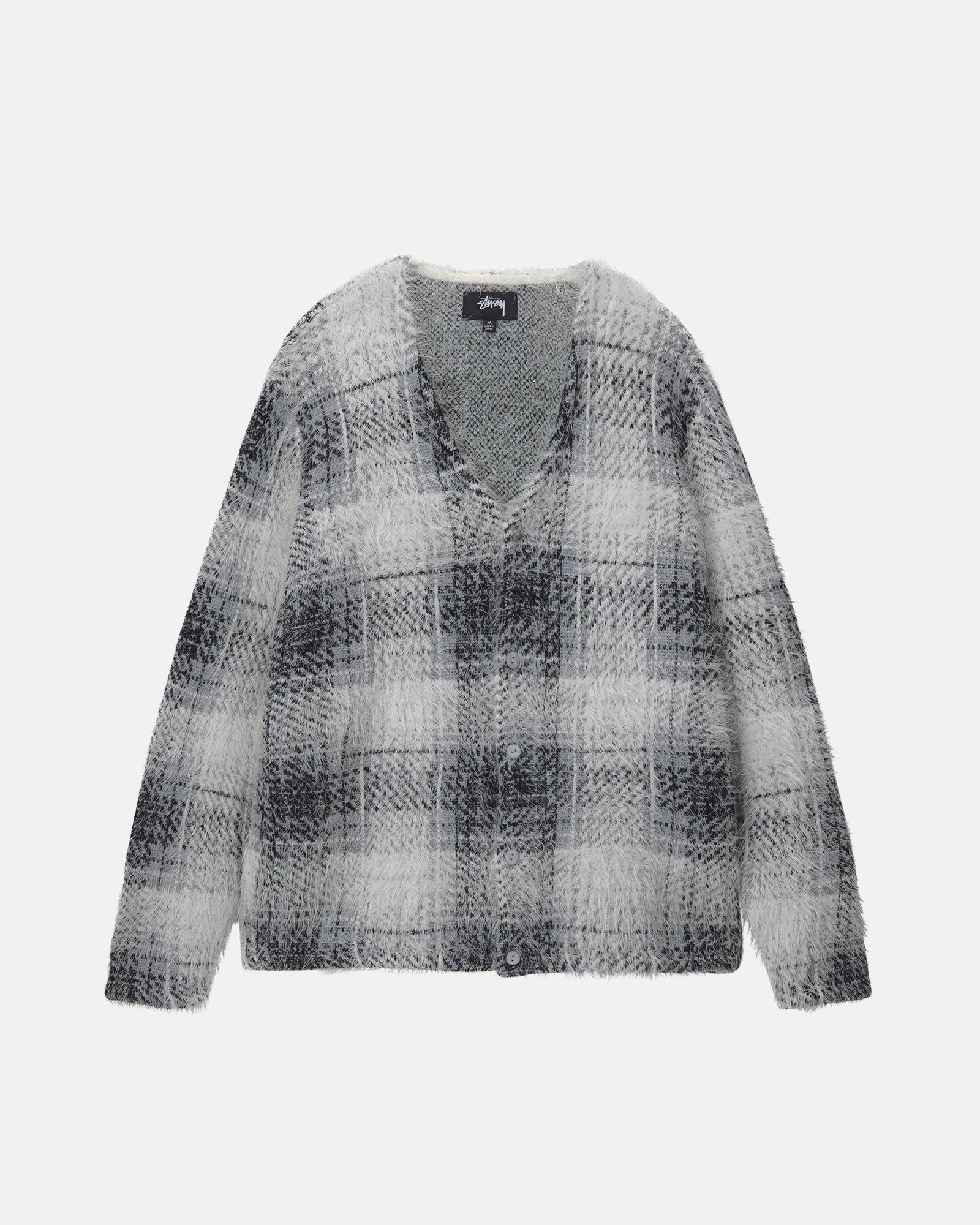 HAIRY PLAID CARDIGAN sold by Stussy