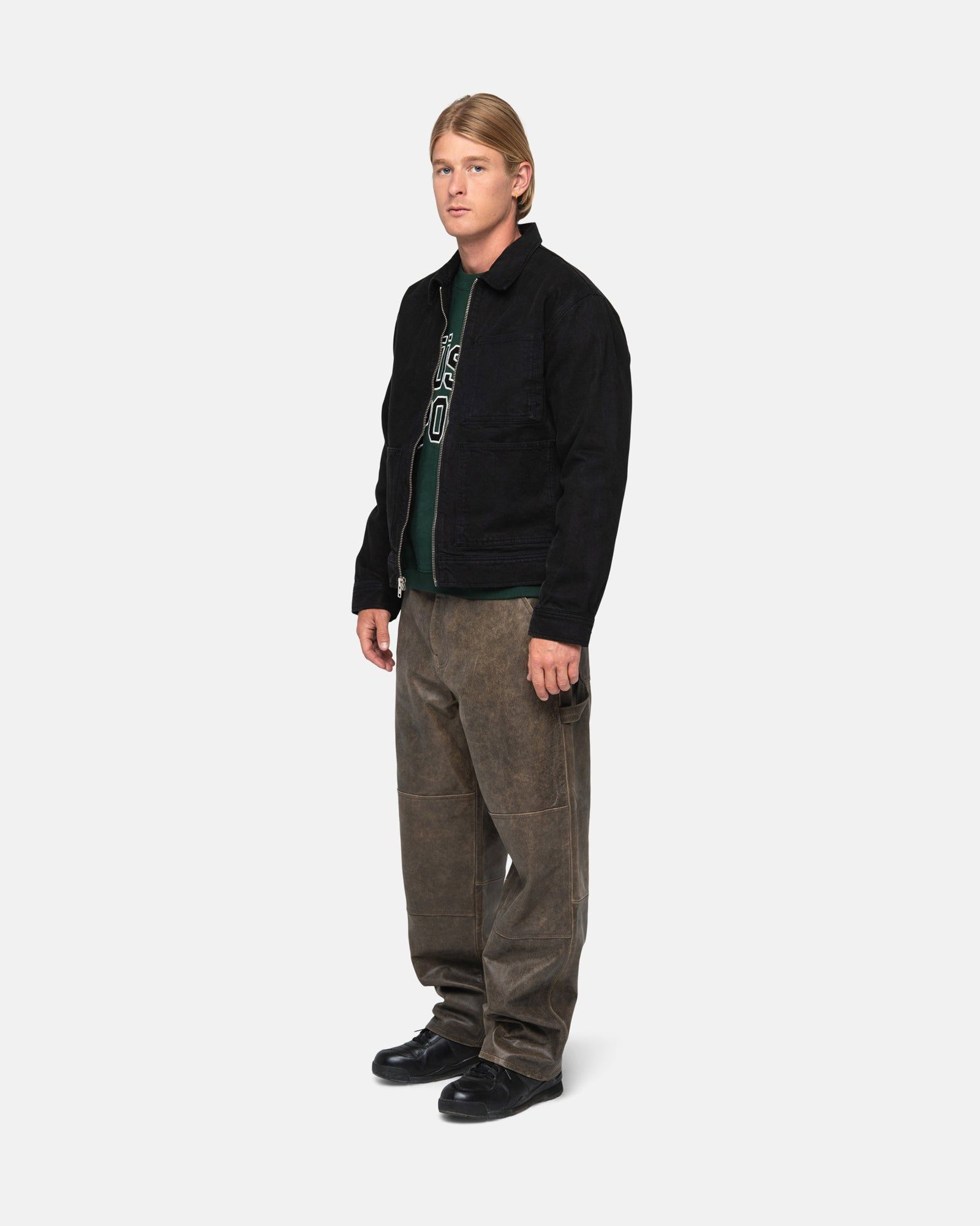 STUSSY OVERDYED ZIP WORK JACKET Sサイズ StüSsy Overdyed Zip Work Jacket - White | Editorialist