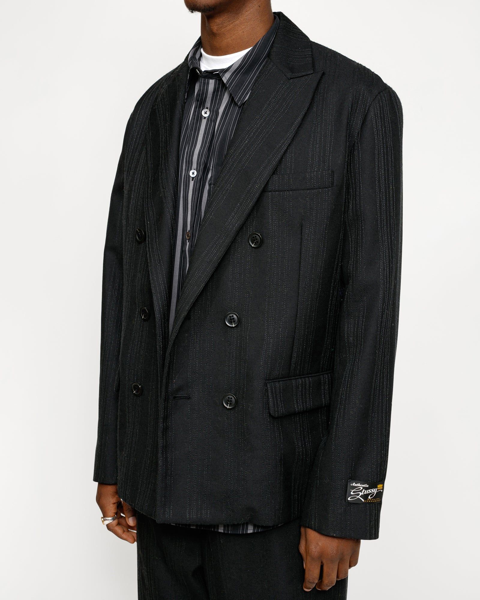 STITCH STRIPE DOUBLE-BREASTED BLAZER sold by Stussy product image thumbnail 5
