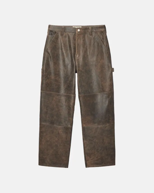 WORK PANT DISTRESSED LEATHER sold by Stussy