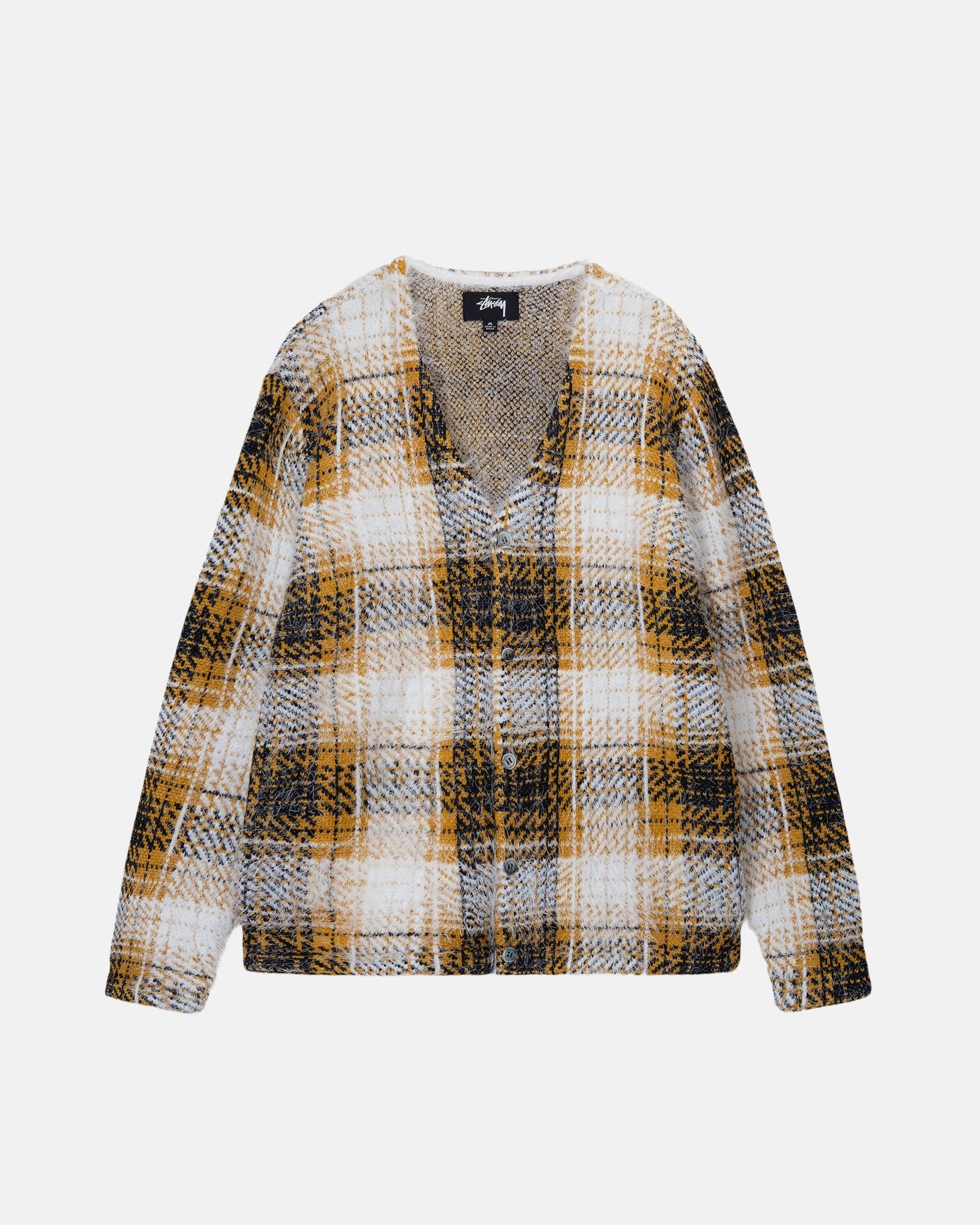 HAIRY PLAID CARDIGAN sold by Stussy