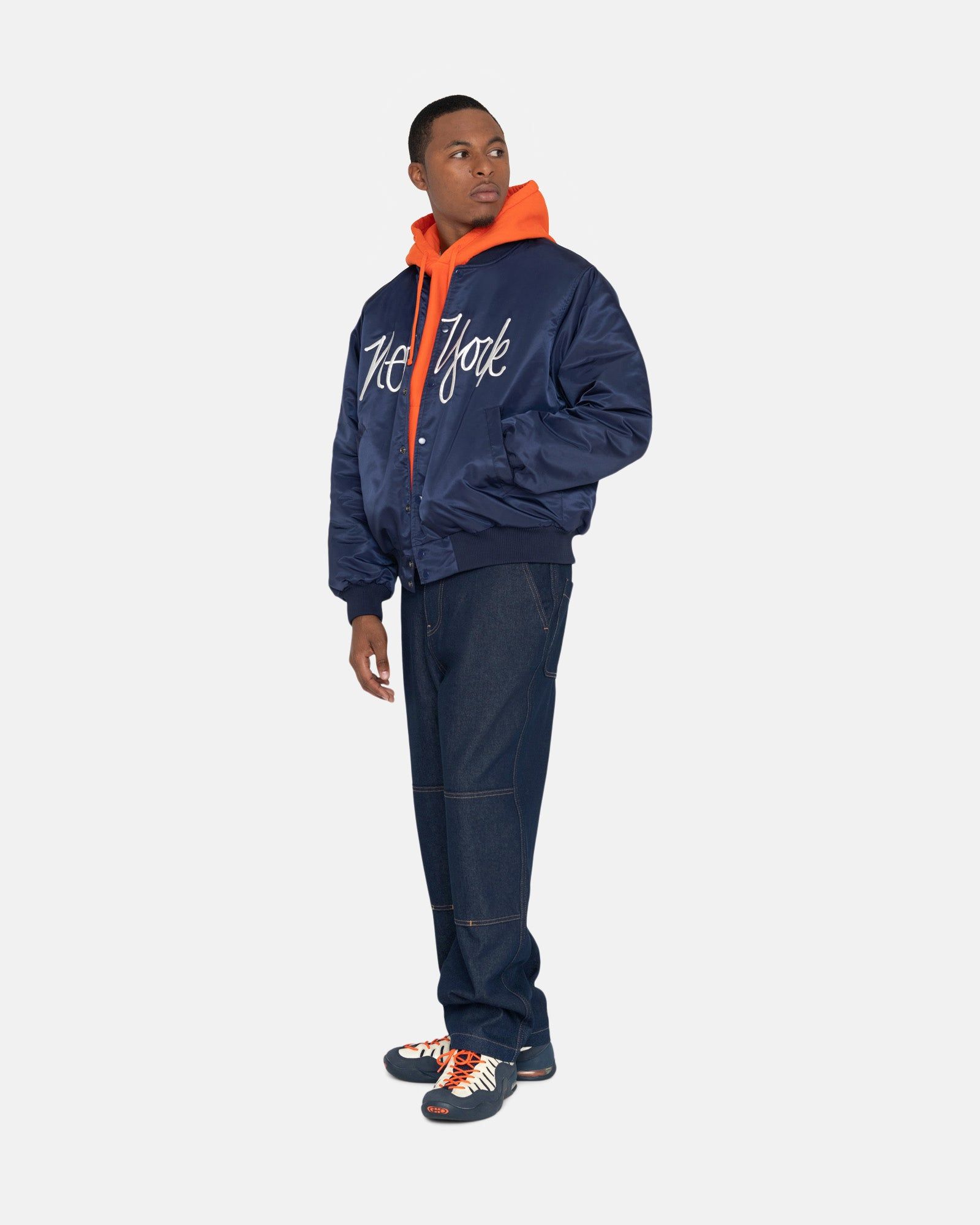 NY CHAPTER SATIN VARSITY JACKET sold by Stussy product image thumbnail 7