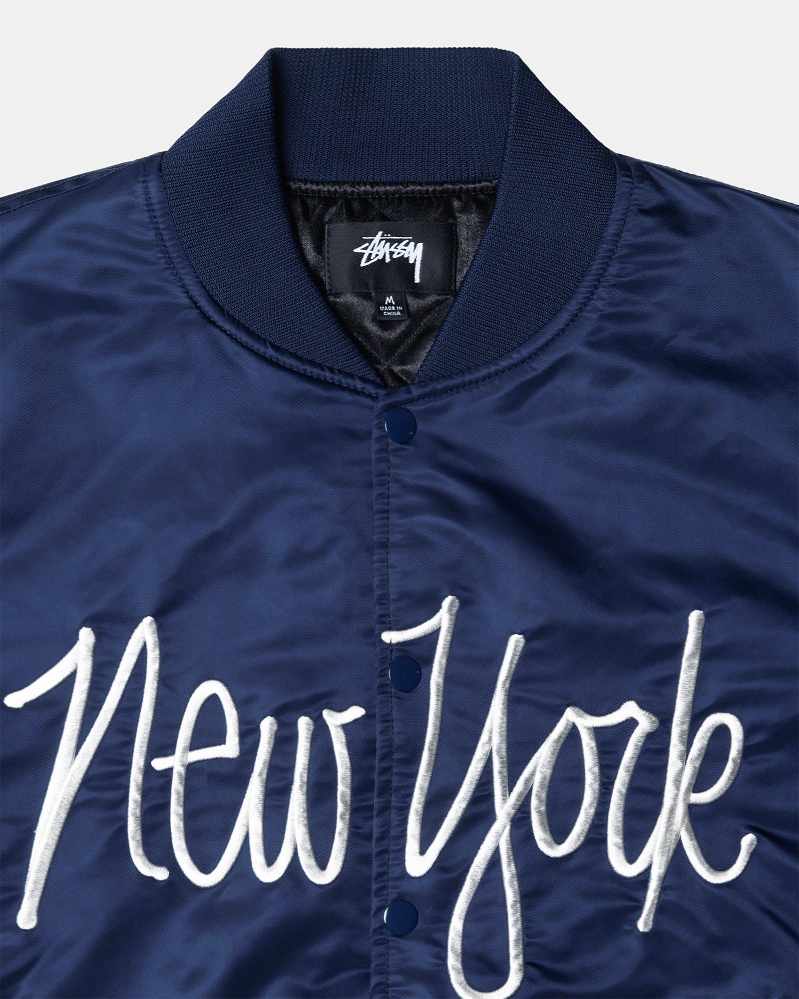NY CHAPTER SATIN VARSITY JACKET sold by Stussy product image thumbnail 3