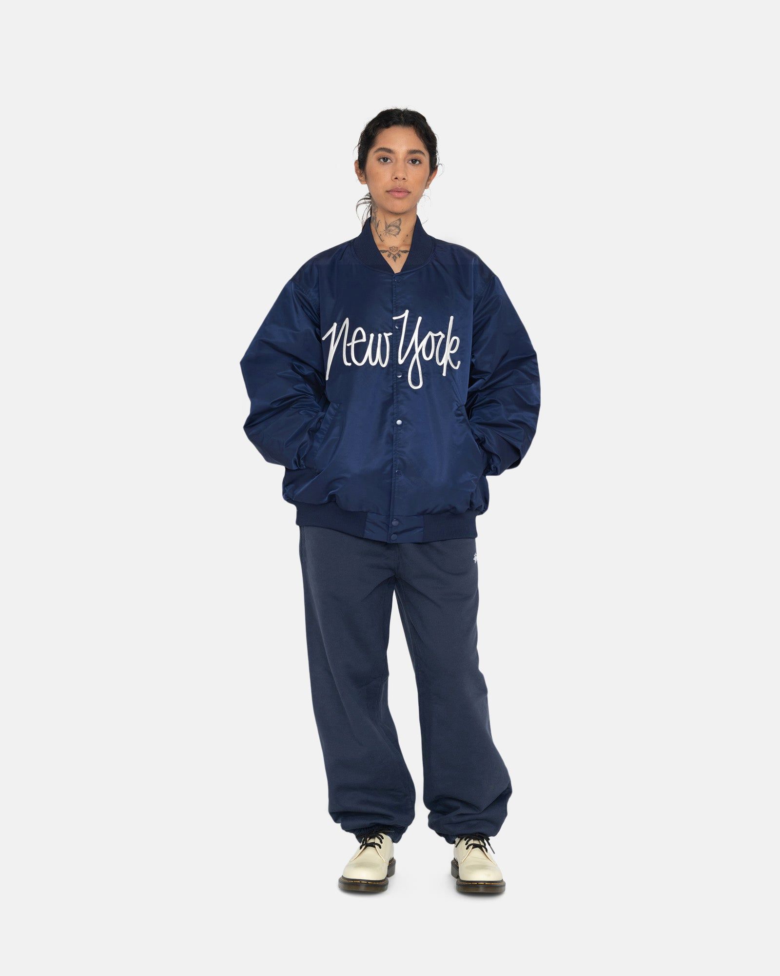 NY CHAPTER SATIN VARSITY JACKET sold by Stussy product image thumbnail 9