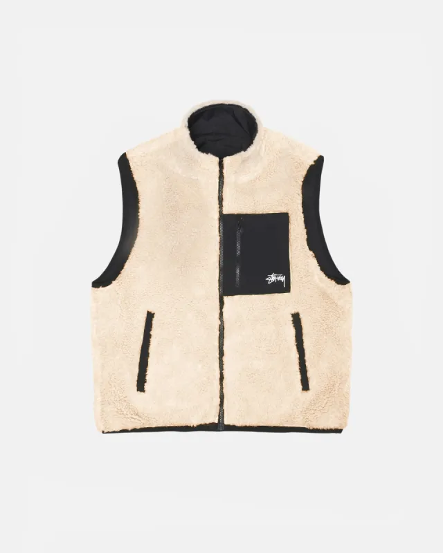 SHERPA REVERSIBLE VEST sold by Stussy