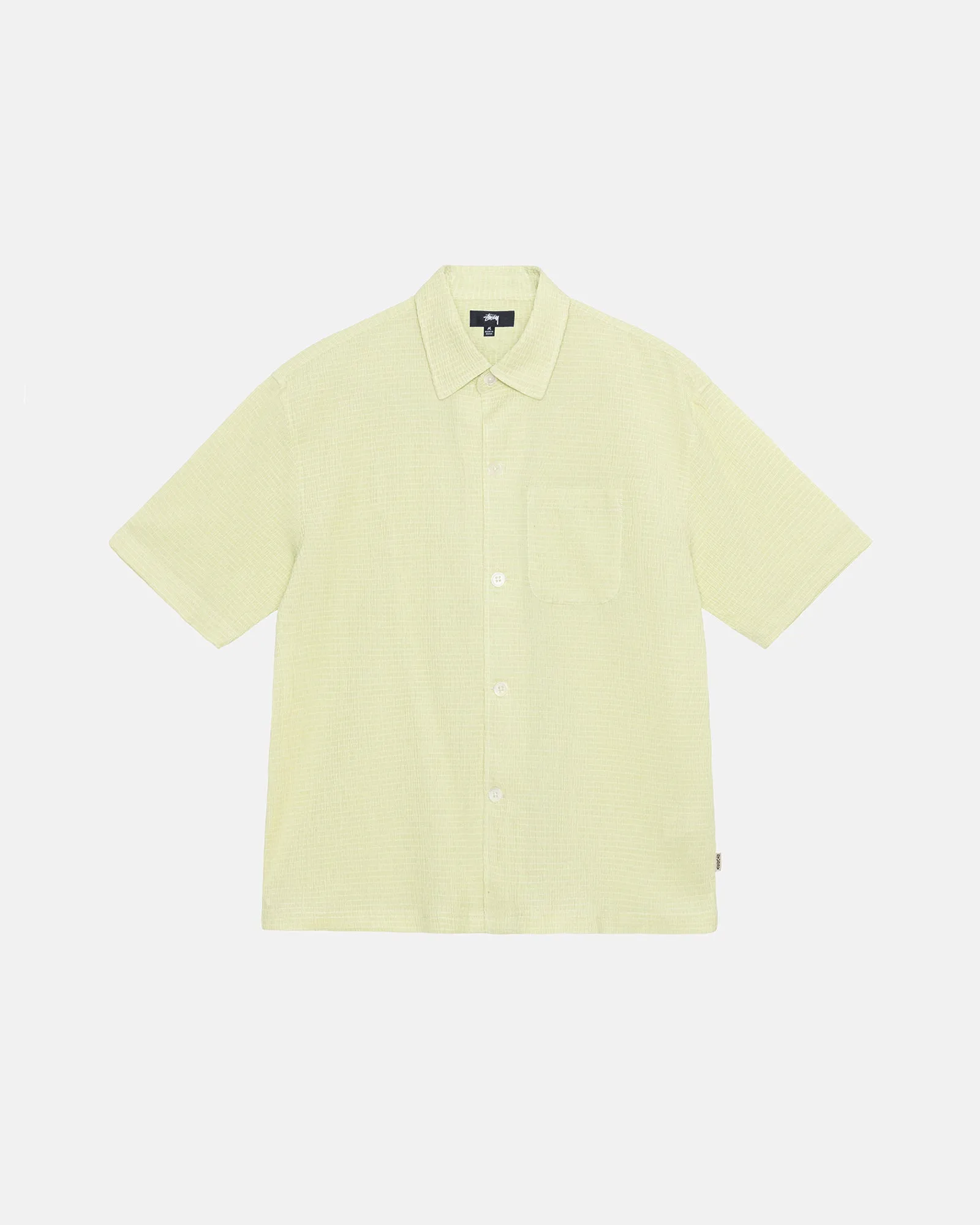 BOXY FLAT HEM SHIRT CRINKLED sold by Stussy