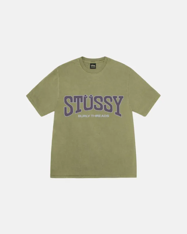 BURLY THREADS TEE PIGMENT DYED sold by Stussy