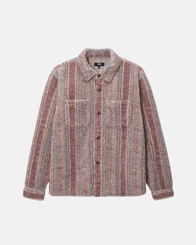 STRIPED SHERPA SHIRT sold by Stussy