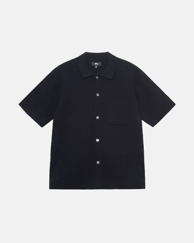 PERFORATED SWIRL KNIT SHIRT made by Stussy