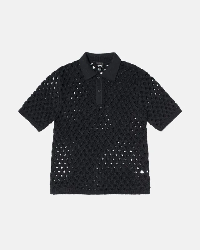 BIG MESH POLO SWEATER made by Stussy
