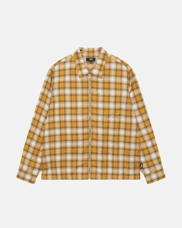 EDDIE PLAID ZIP SHIRT sold by Stussy