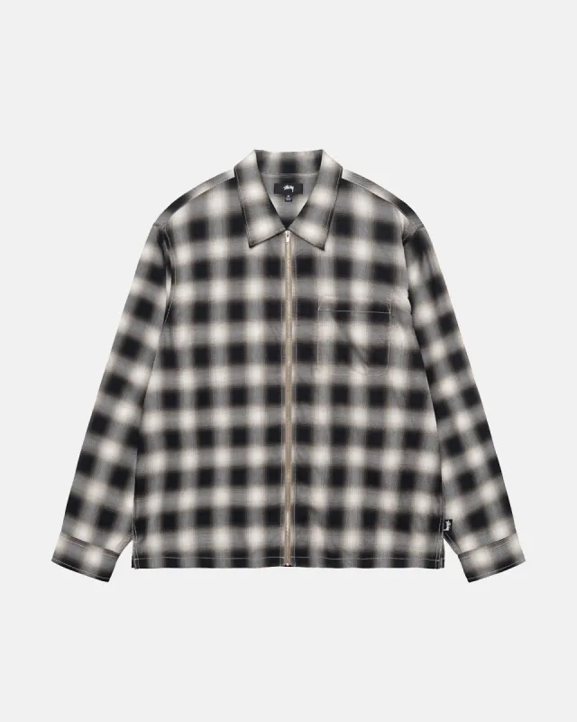 EDDIE PLAID ZIP SHIRT sold by Stussy