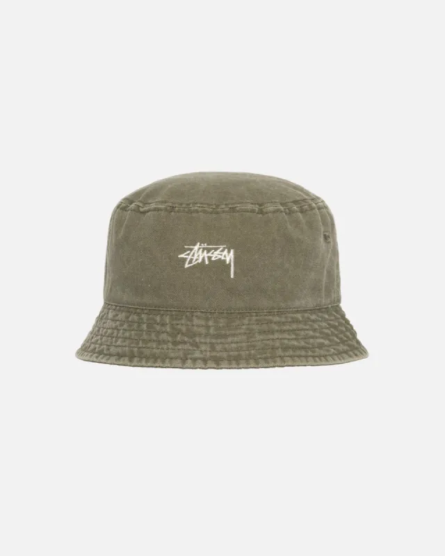 WASHED STOCK BUCKET HAT sold by Stussy