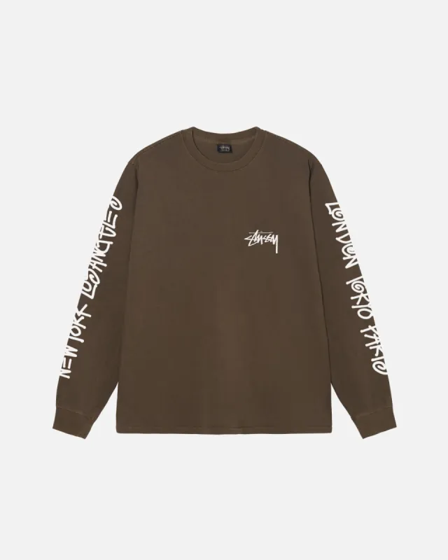 BIG CITIES LS TEE PIGMENT DYED made by Stussy