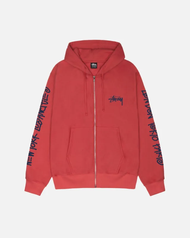 BIG CITIES ZIP HOODIE made by Stussy