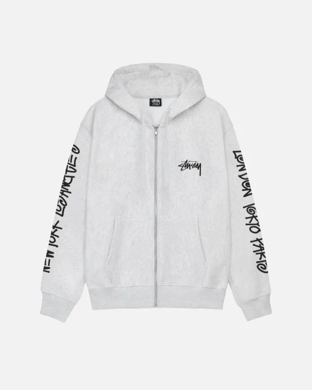 BIG CITIES ZIP HOODIE made by Stussy