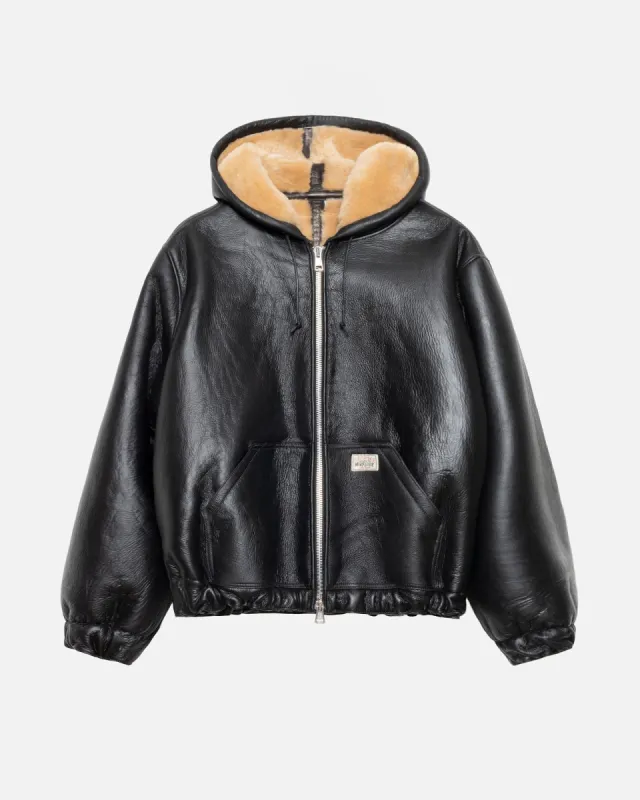 OUR LEGACY WORK SHOP REVERSIBLE SHEARLING ZIP HOODIE sold by Stussy