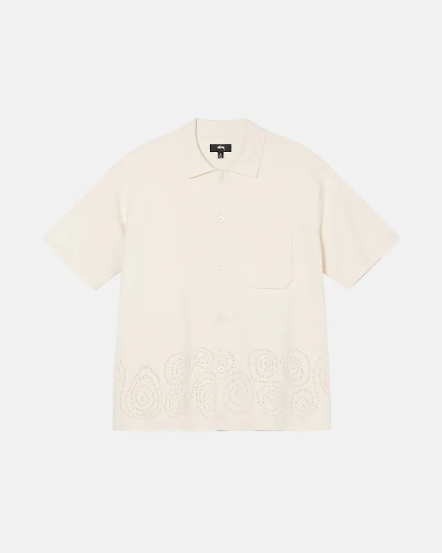 PERFORATED SWIRL KNIT SHIRT sold by Stussy