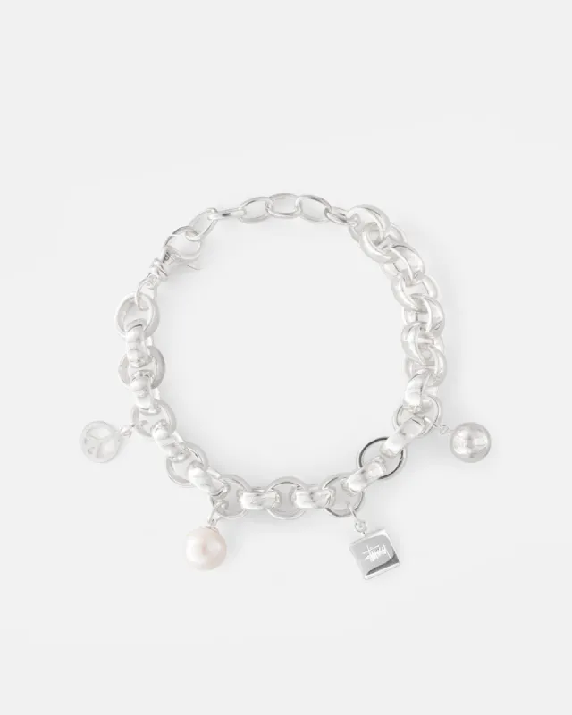 ICON CHARM BRACELET STERLING SILVER made by Stussy