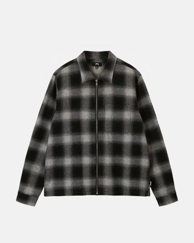 HANK PLAID ZIP SHIRT sold by Stussy