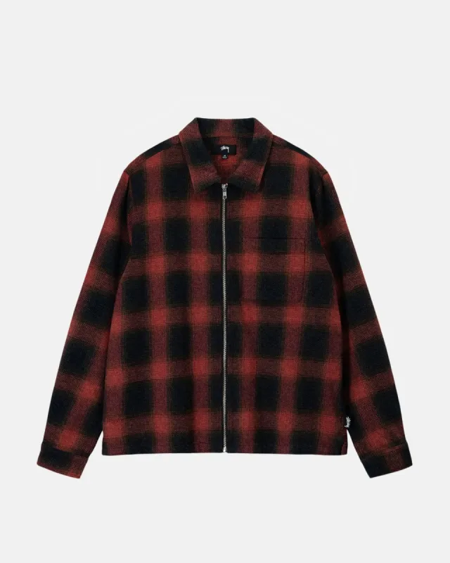 HANK PLAID ZIP SHIRT sold by Stussy