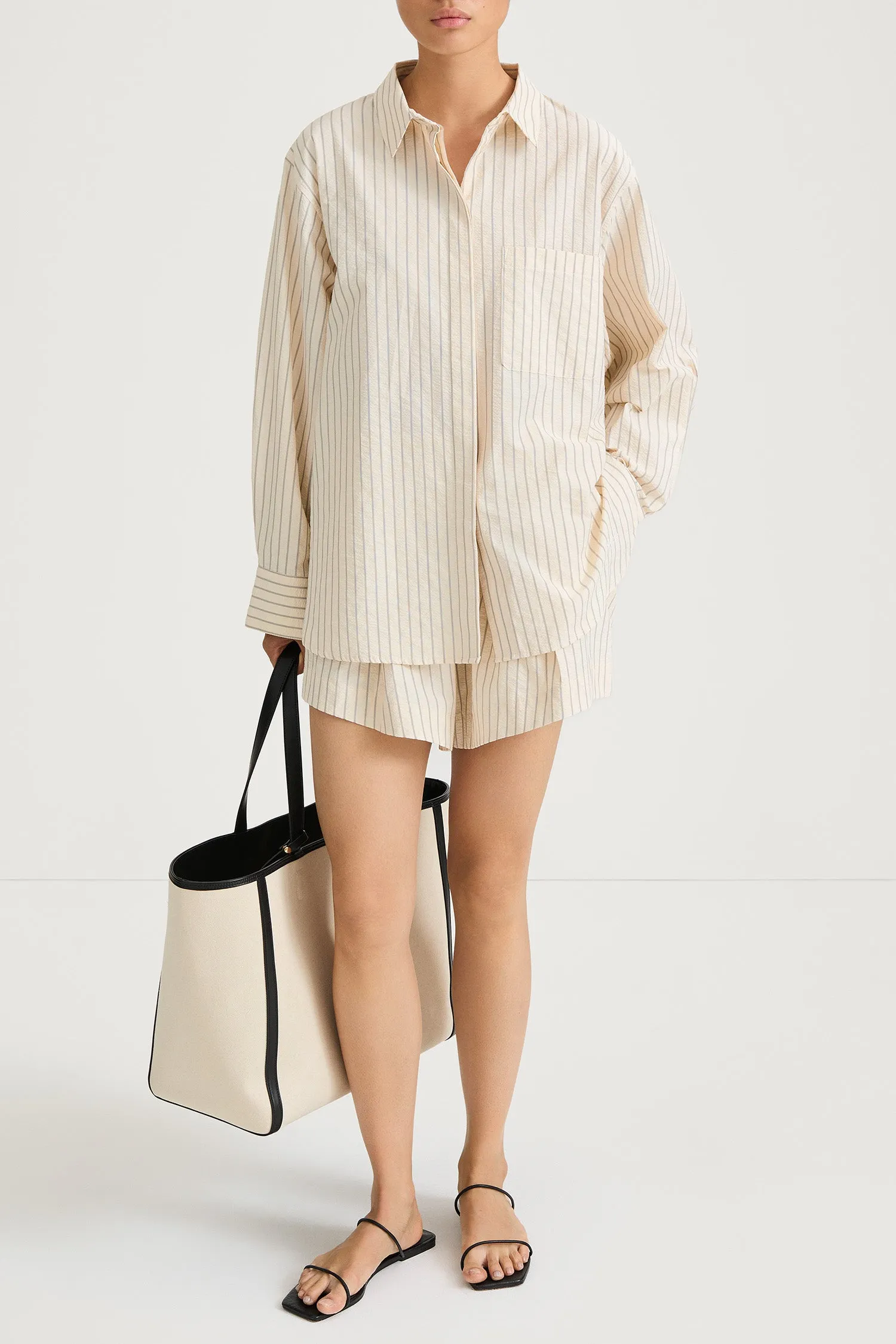 JANSELL SHIRT - CREAM STRIPE sold by Stylein