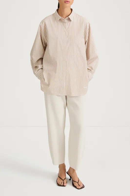 JANSELL SHIRT - BEIGE STRIPE made by Stylein