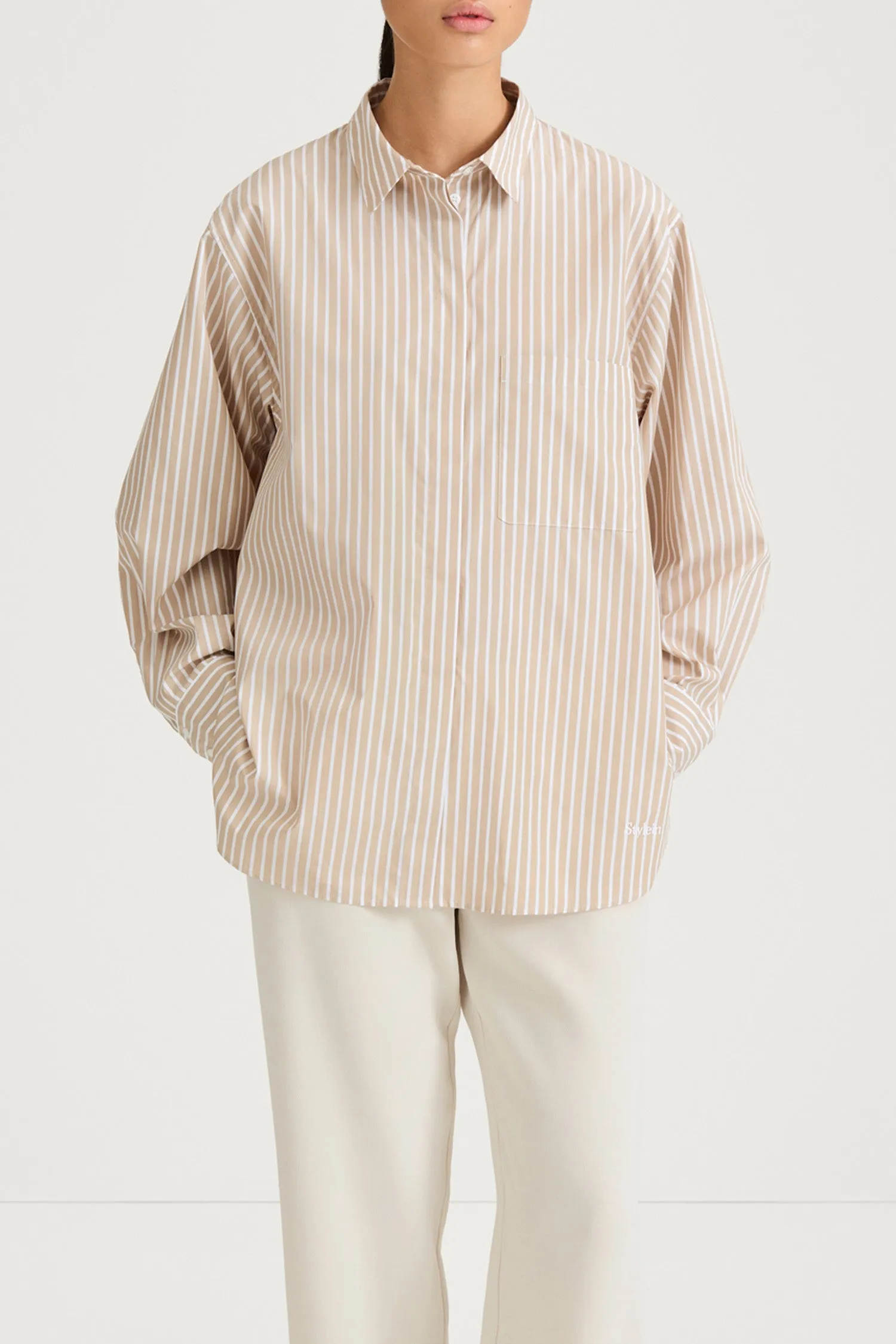 JANSELL SHIRT - BEIGE STRIPE sold by Stylein product image thumbnail 3