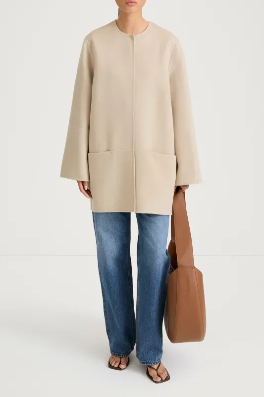 TARA COAT - OYSTER made by Stylein