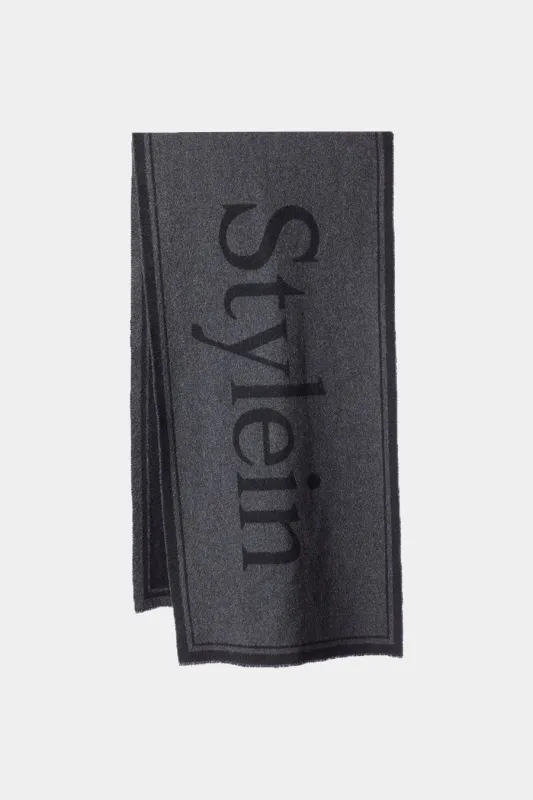 WIDE SIGNATURE SCARF - THALIA DARK GREY made by Stylein