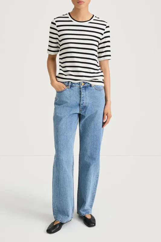 JERSEY TOP - CHAMBERS WHITE STRIPED made by Stylein