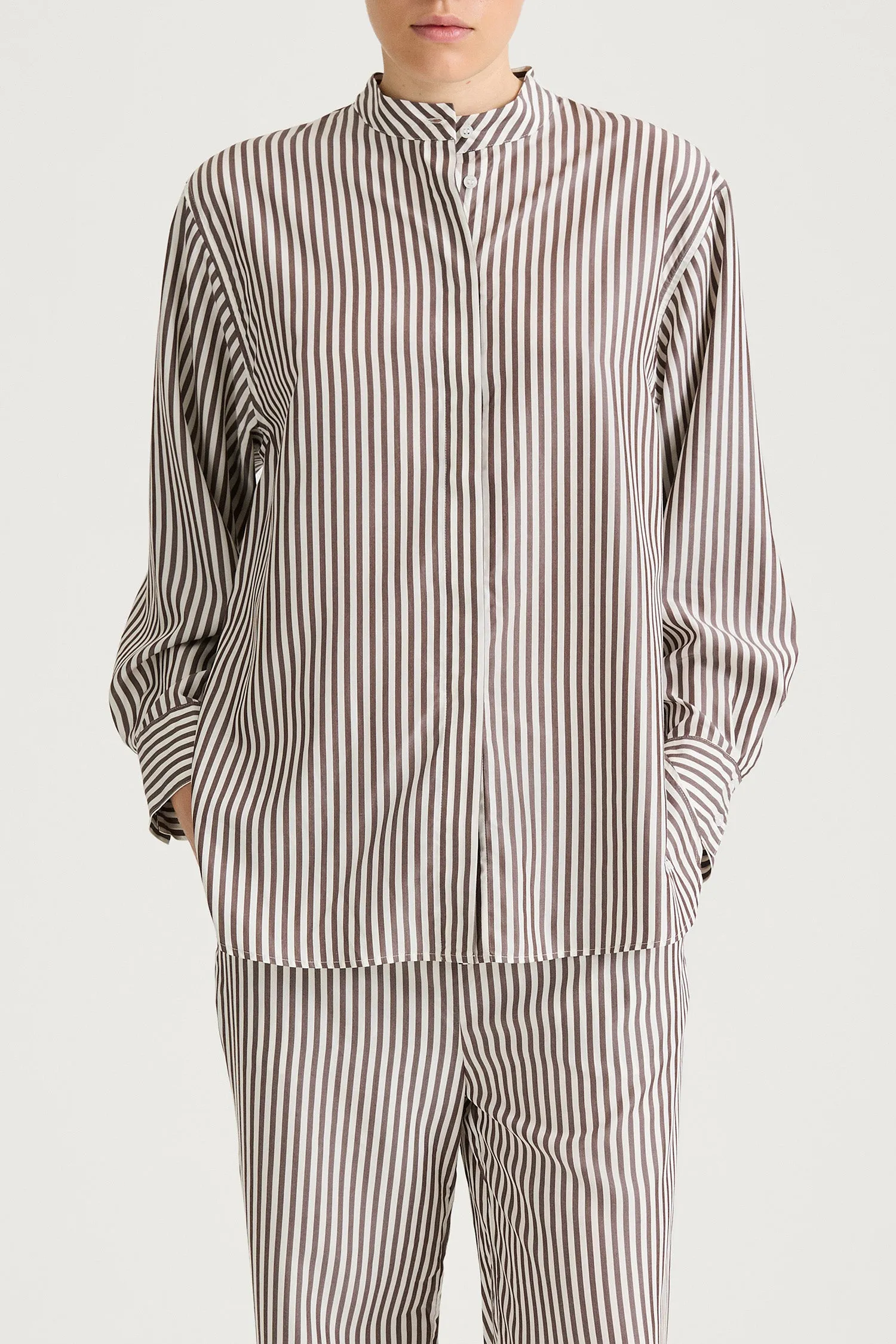 MANDRIA SHIRT - BROWN STRIPE sold by Stylein product image thumbnail 3