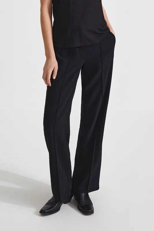 LONG STRAIGHT SUIT TROUSERS - BORIS BLACK made by Stylein