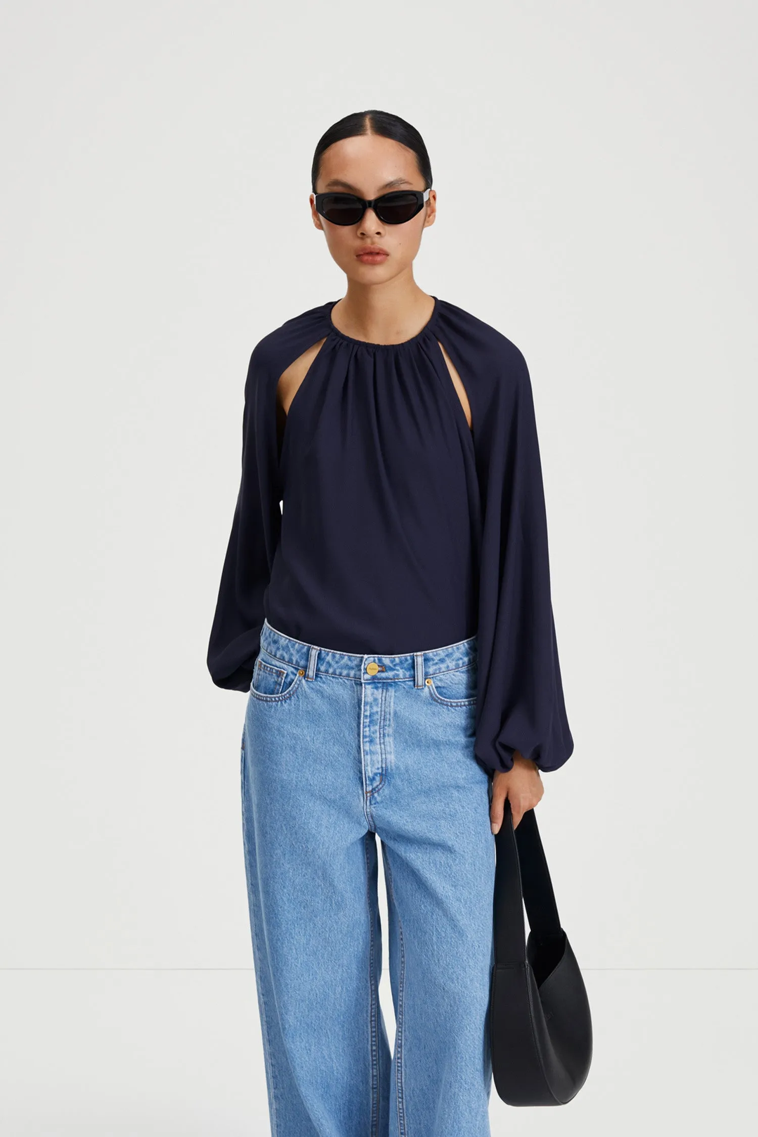 MAGGIORE BLOUSE - MIDNIGHT sold by Stylein