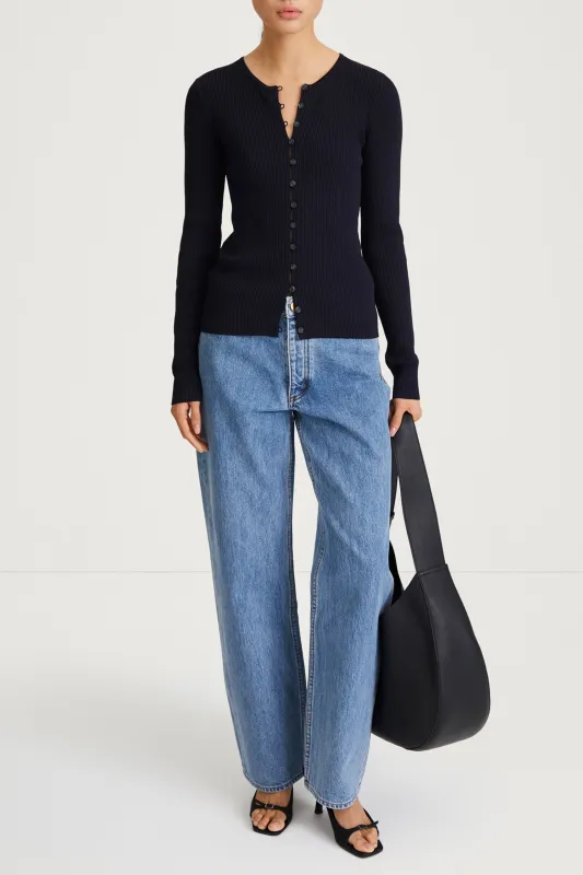 PALOMA KNITTED CARDIGAN - NAVY made by Stylein