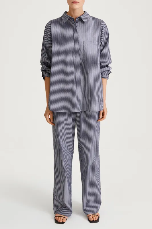 JANSELL SHIRT - STEEL BLUE STRIPE made by Stylein