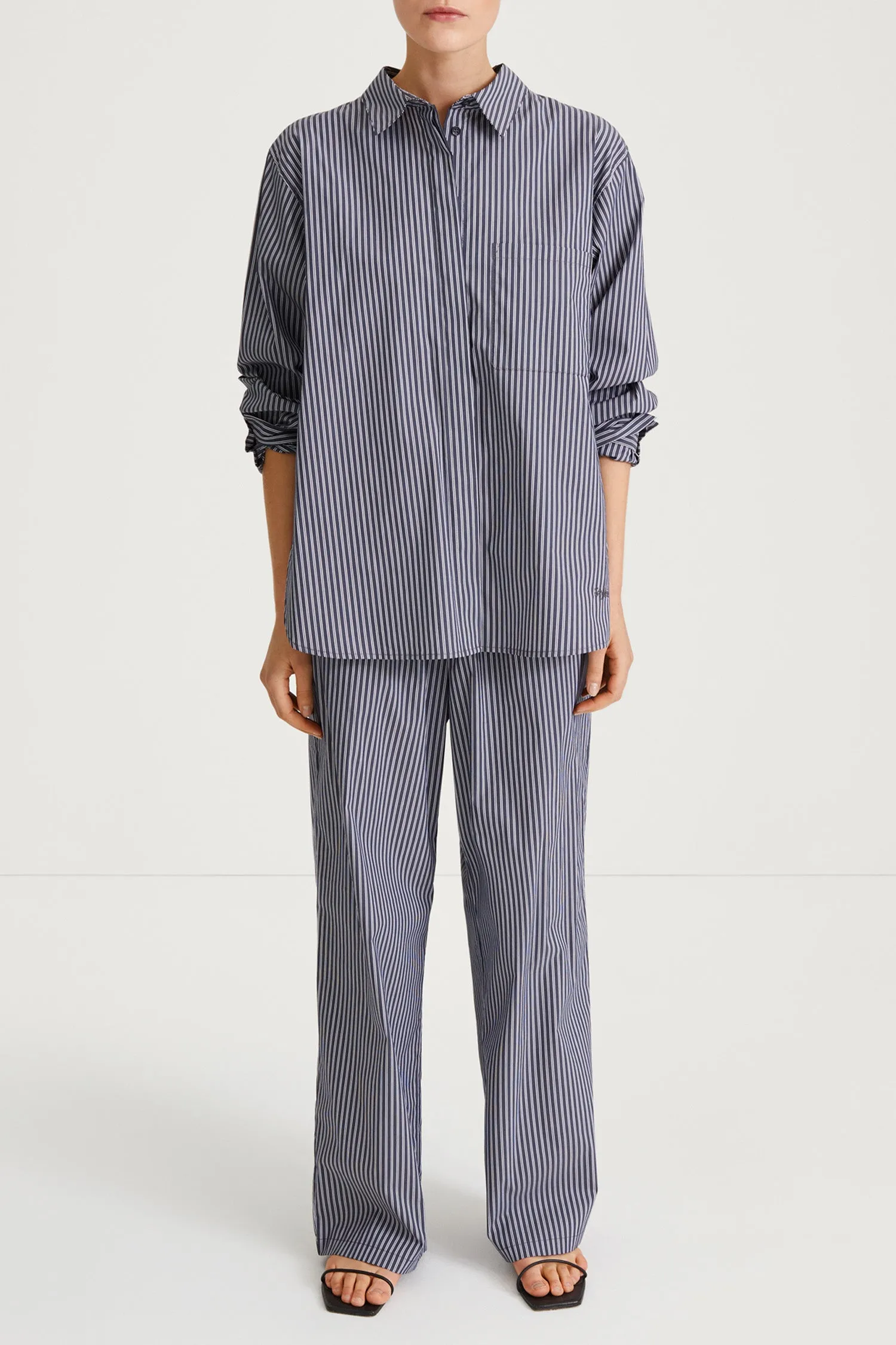 JANSELL SHIRT - STEEL BLUE STRIPE sold by Stylein