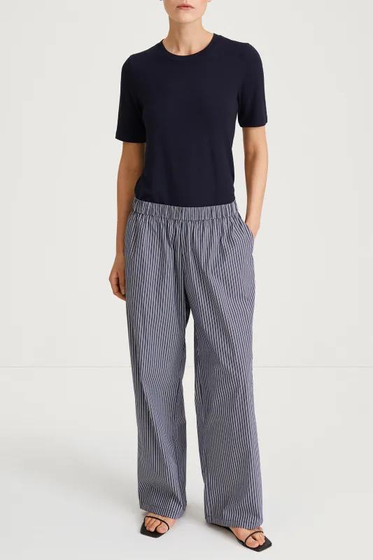 JESSIE TROUSERS - STEEL BLUE STRIPE made by Stylein