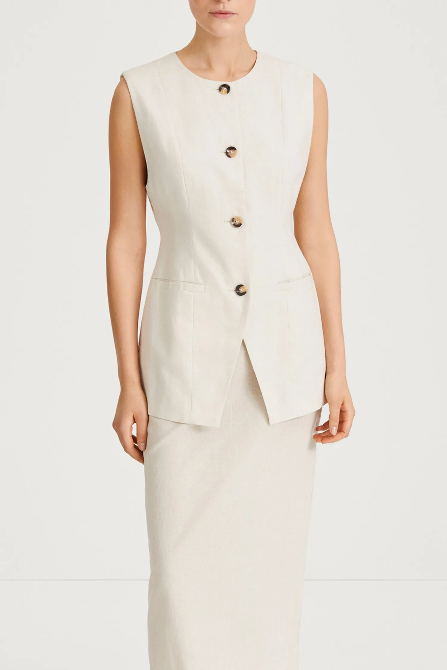 SIRELLA VEST - RAW LINEN sold by Stylein product image thumbnail 3