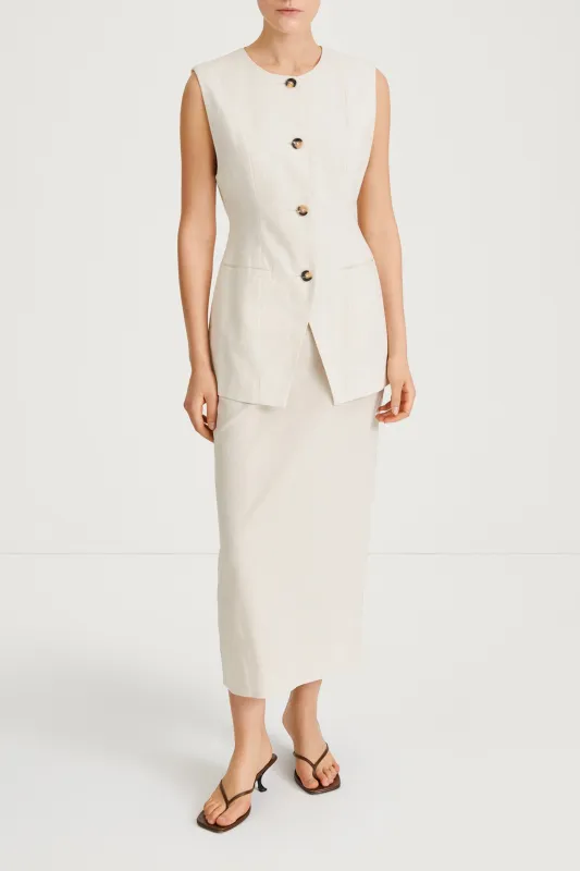 SIRELLA VEST - RAW LINEN made by Stylein