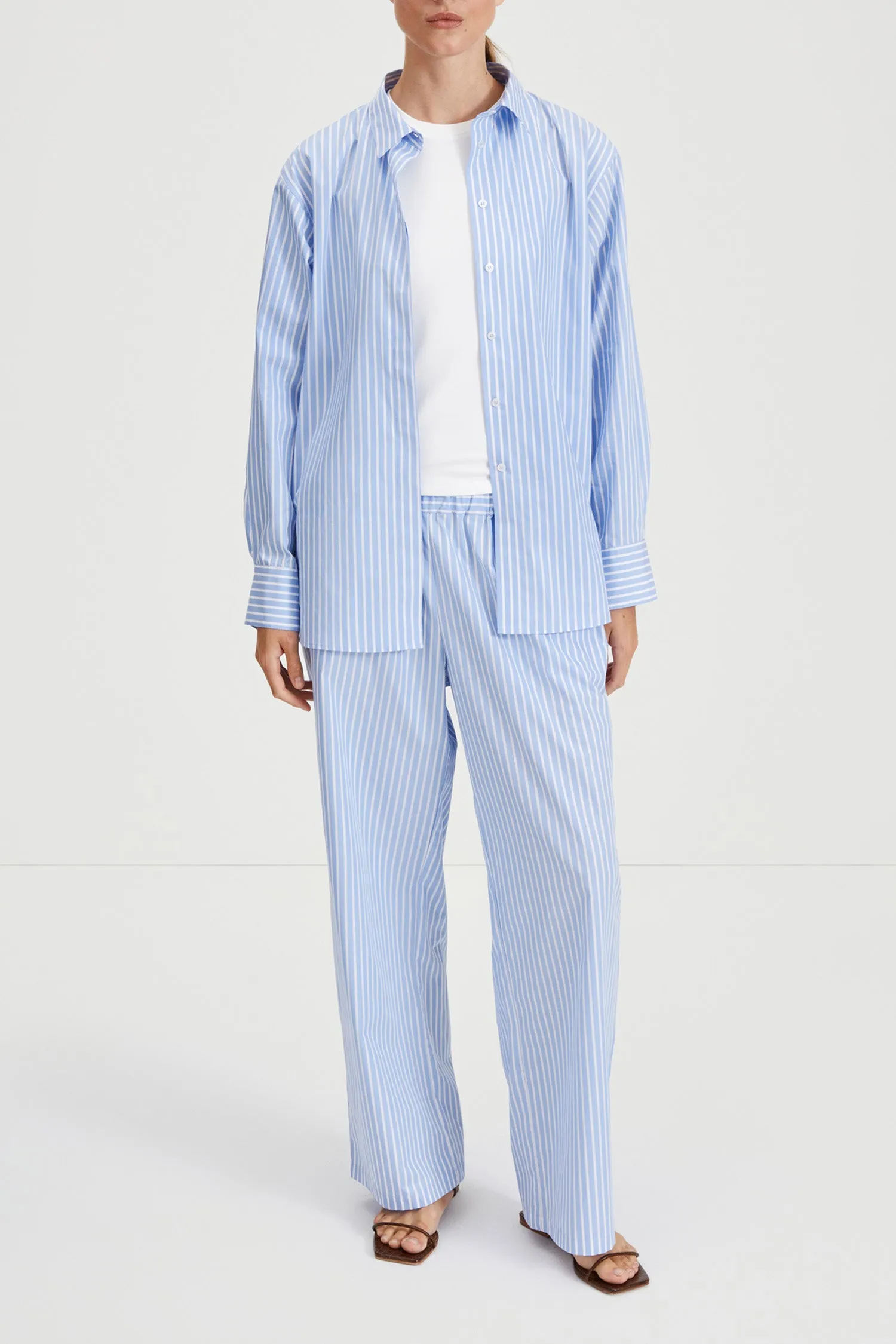 JESSIE TROUSERS - BLUE/WHITE STRIPE sold by Stylein