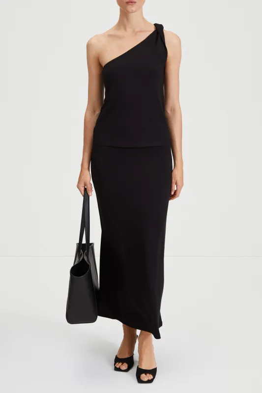 CLAUDI LONG SKIRT - BLACK made by Stylein