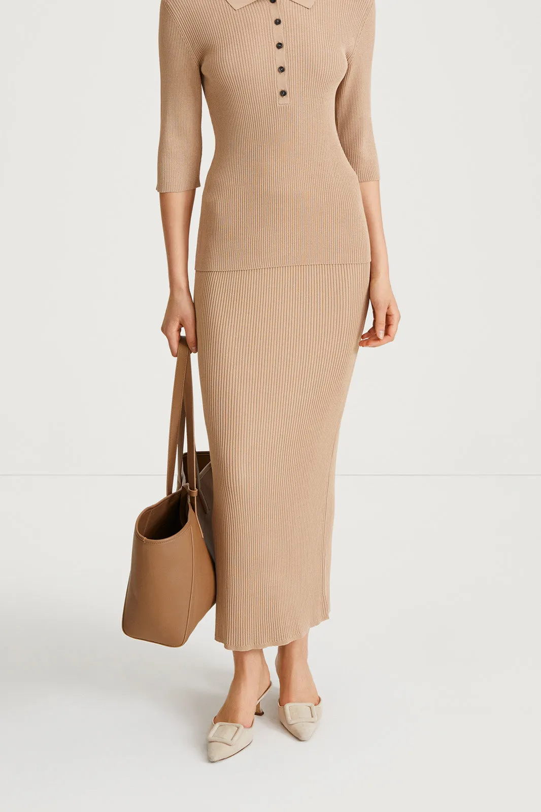 POMEROLA SKIRT - BEIGE sold by Stylein